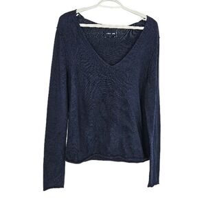 Zadig & Voltaire Pullover Sweater Knit Blue Skull Print V-neck Long Sleeve Sz M